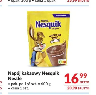 Napój kakaowy Nesquik Nestlé promocja w Makro
