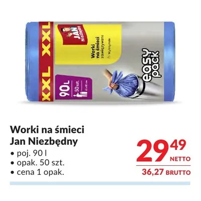 Worki na śmieci Jan Niezbędny 90 l promocja w Makro