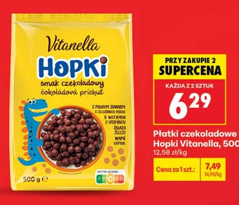 Płatki czekoladowe Hopki Vitanella promocja w Biedronka
