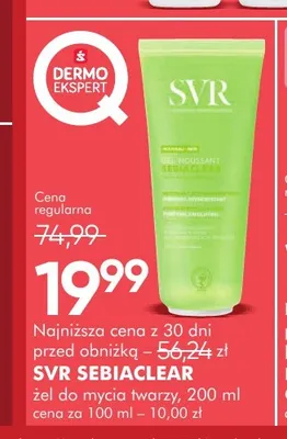 Żel do mycia twarzy SVR Sebiaclear promocja w Super-Pharm