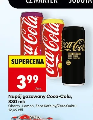 Napój gazowany Coca-Cola Zero Cukru promocja w Biedronka
