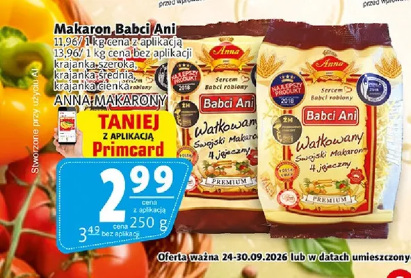 Makaron Babci Ani krajanka cienka Anna Makarony promocja w Prim Market