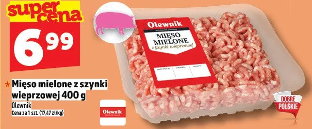 Mięso mielone z szynki wieprzowej 400g promocja w TOPAZ
