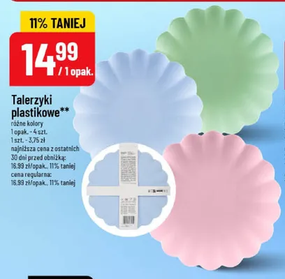 Talerzyki plastikowe 4-pak promocja w POLOmarket