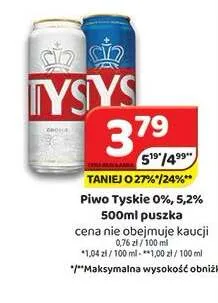 Piwo Tyskie 5,2% promocja w Delfin