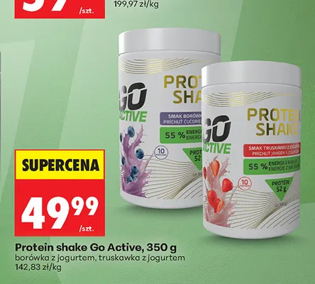 Protein shake Go Active truskawka z jogurtem promocja w Biedronka