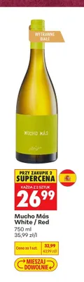 Wino czerwone wytrawne Mucho Más Red promocja w Biedronka