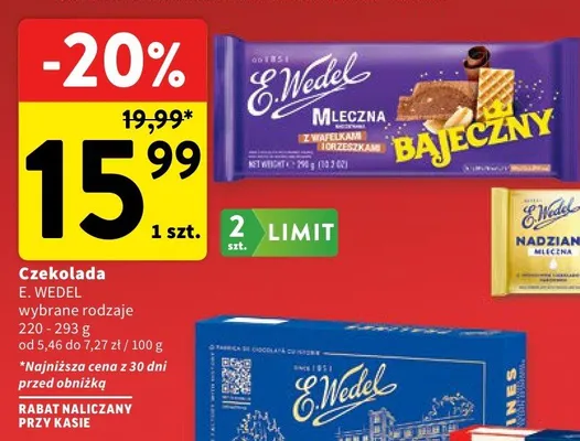 Czekolada E. WEDEL Nadziana Mleczna promocja w Intermarche