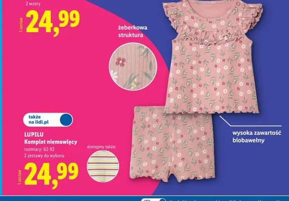 Komplet niemowlęcy LUPILU promocja w Lidl