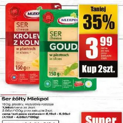 Ser Królewski z Kolna w plastrach w slices promocja w Supeco