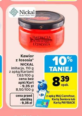 Kawior z łososia imitacja Nickal promocja w Carrefour