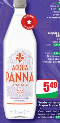 Woda mineralna Acqua Panna Toscana promocja w Dino