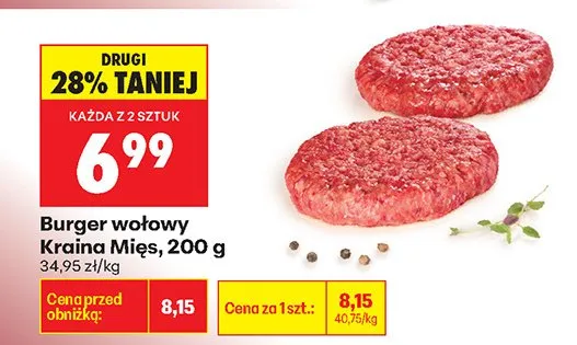 Burger wołowy  promocja w Biedronka