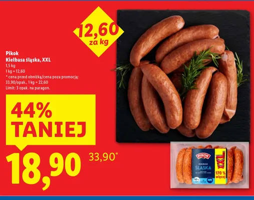 Kiełbasa śląska Pikok, XXL promocja w Lidl