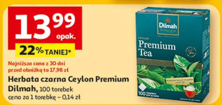 Herbata czarna Ceylon Premium promocja w Auchan