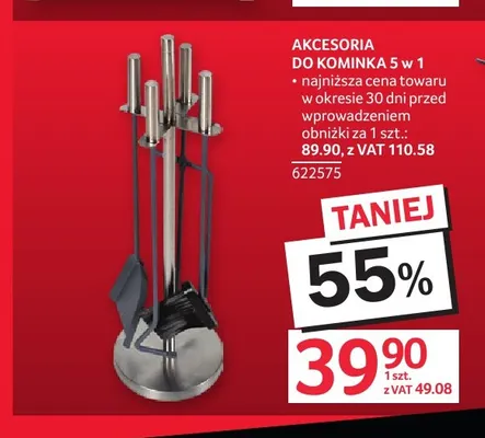 Akcesoria do kominka 5 promocja w Selgros