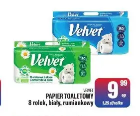 Papier toaletowy biały rumiankowy Velvet promocja w Tomi Markt