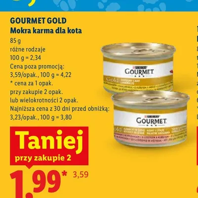 Mokra karma dla kota Gourmet Gold promocja w Lidl