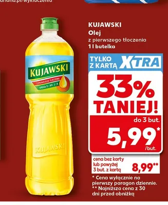 Olej rzepakowy Kujawski z pierwszego tłoczenia promocja w Kaufland