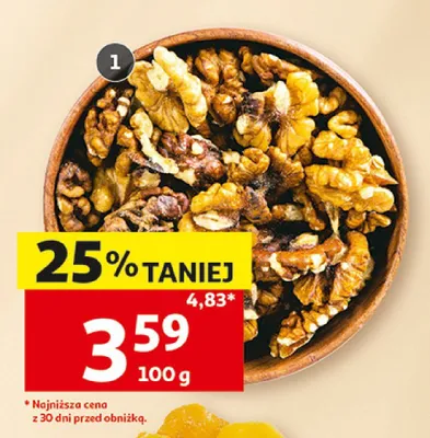 Orzechy włoskie łuskane promocja w Auchan