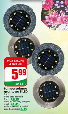 Lampa solarna gruntowa 8 LED promocja w Dino