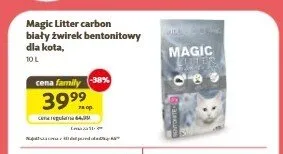 Żwirek bentonitowy dla kota Magic Litter carbon biały promocja w Super Zoo