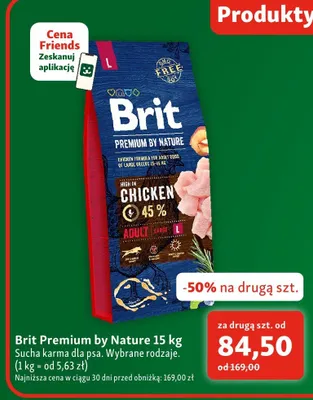 Sucha karma dla psa Brit Premium by Nature 15 kg promocja w MAXI ZOO