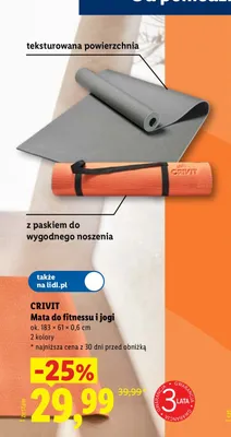 Mata do fitnessu i jogi CRIVIT promocja w Lidl