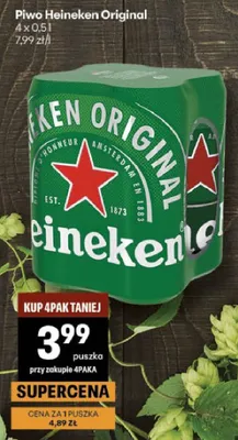 Piwo Heineken Original promocja w Delikatesy Centrum