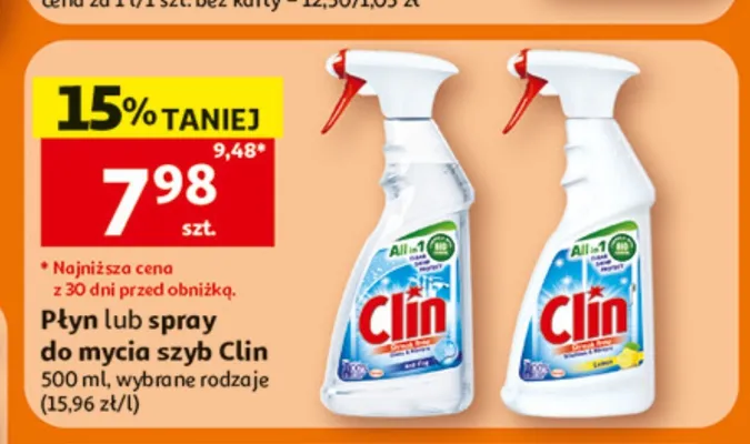 Spray do mycia szyb Clin promocja w Auchan