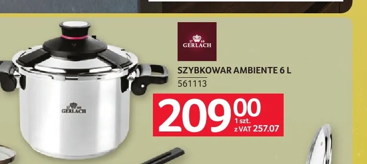 Szybkowar Ambiente 6 l Gerlach promocja w Selgros