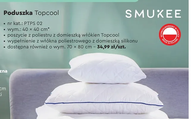 Poduszka Topcool SMUKEE 70x80 cm promocja w Biedronka