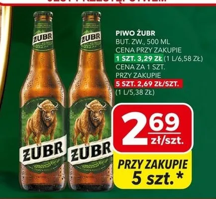 Piwo Żubr but. zw. promocja w Top Market