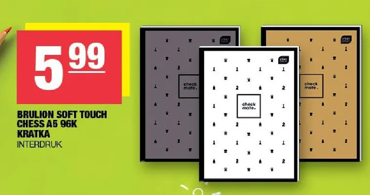 Brulion Soft Touch Chess A5 96k Kratka Interdruk promocja w SPAR