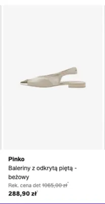 Baleriny z odkrytą piętą Pinko beżowy promocja w Lounge by Zalando