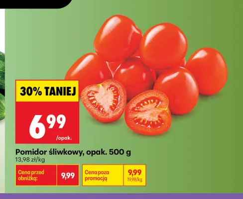Pomidory śliwkowe promocja w Biedronka