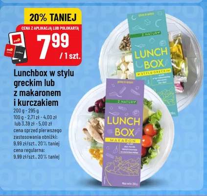 Lunchbox z makaronem i kurczakiem Z Natury promocja w POLOmarket