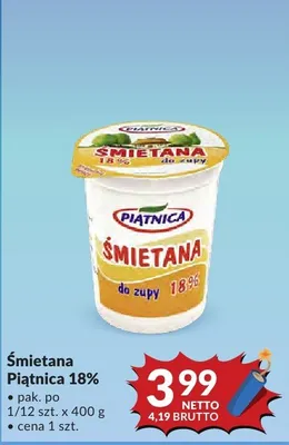 Śmietana Piątnica 18% promocja w Makro
