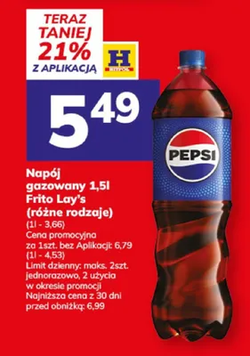 Napój gazowany 1,5l Frito Lay's (różne rodzaje) promocja w Hitpol