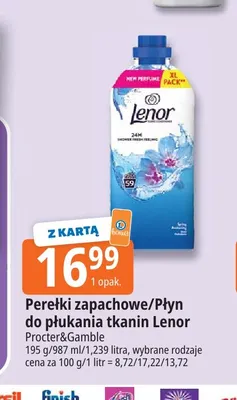 Perełki zapachowe/Płyn do płukania tkanin Lenor promocja w Leclerc