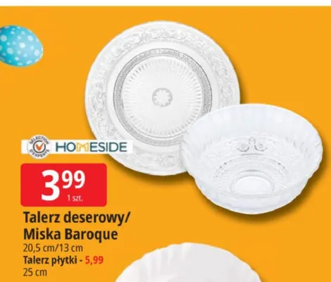 Talerz deserowy/Miska Baroque promocja w Leclerc