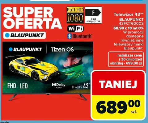 Telewizor Blaupunkt 43FCT6000S 43" promocja w Carrefour