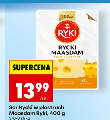 Ser Rycki w plastrach Maasdam Ryki promocja w Biedronka