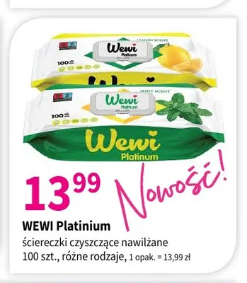 Ściereczki czyszczące nawilżane Wewi Platinium promocja w Drogerie Polskie