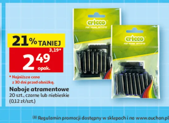 Naboje atramentowe Cricco czarne promocja w Auchan