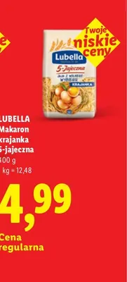 Makaron krajanka 5-jajeczna Lubella promocja w Lidl