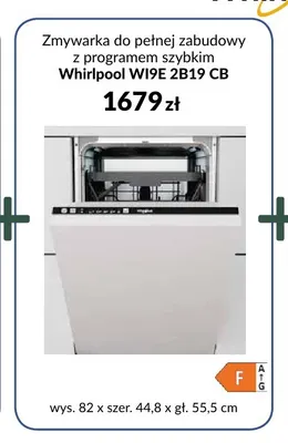 Zmywarka do pełnej zabudowy z programem szybkim Whirlpool WI9E 2B19 Cb promocja w Salony Agata