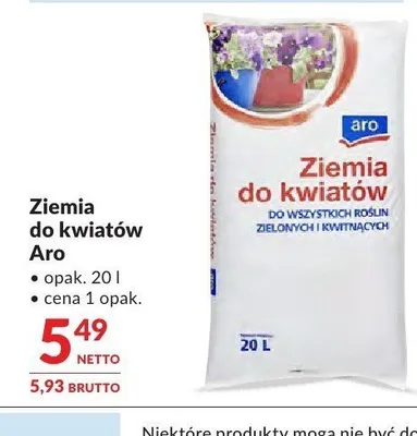 Ziemia do kwiatów Aro promocja w Makro