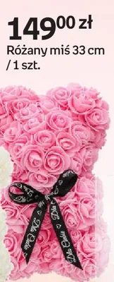 Różany miś 33 cm promocja w Empik