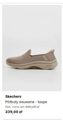 Półbuty wsuwane Skechers taupe promocja w Lounge by Zalando